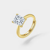 Gold Emerald Ring - Moissanite - Luxsy Jewels