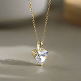 Gold Eternal Heart Neklace - Moissanite - Luxsy Jewels