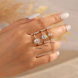 Gold Halo Ring - Moissanite - Luxsy Jewels