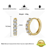 Gold Huggie Hoop Earrings - Moissanite - Luxsy Jewels