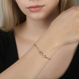 Gold Infinity Bracelet - Moissanite - Luxsy Jewels