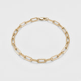 Gold Paperclip Bracelet - 925 Silver - Luxsy Jewels