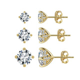 Gold Solitaire Stud Earring - Moissanite - Luxsy Jewels