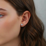 Gold Solitaire Stud Earring - Moissanite - Luxsy Jewels