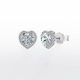 Heart Stud Earrings - Moissanite - Luxsy Jewels