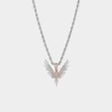 Iced Bird Pendant - White Gold - Luxsy Jewels