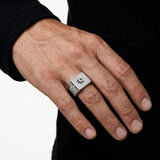 Iced Crescent Ring - White Gold - Luxsy Jewels