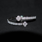 Luxsy Clover Bangle - 18K White Gold - Luxsy Jewels