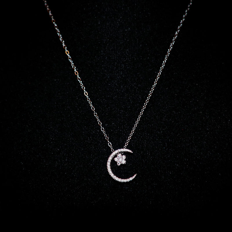 Luxsy Crescent Necklace - 925 Silver - Luxsy Jewels