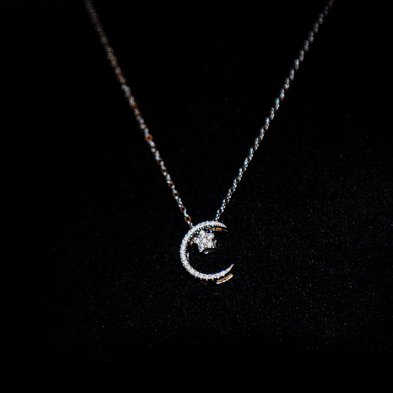 Luxsy Crescent Necklace - 925 Silver - Luxsy Jewels