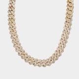 {PRE - ORDER} 14mm Diamond Cuban Prong Chain - Gold - Luxsy Jewels