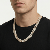 {PRE - ORDER} 14mm Diamond Cuban Prong Chain - Gold - Luxsy Jewels