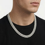 [PRE - ORDER] 14mm Diamond Cuban Prong Chain - White Gold - Luxsy Jewels