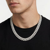 [PRE - ORDER] 14mm Diamond Cuban Prong Chain - White Gold - Luxsy Jewels