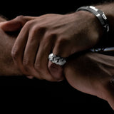 Prong Cuban Ring - 18K White Gold - Luxsy Jewels