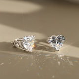 Silver Eternal Heart Earrings - Moissanite - Luxsy Jewels
