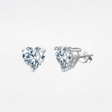 Silver Eternal Heart Earrings - Moissanite - Luxsy Jewels