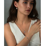 Silver Four Leaf Clover Bracelet - Moissanite - Luxsy Jewels