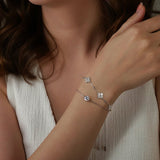 Silver Four Leaf Clover Bracelet - Moissanite - Luxsy Jewels