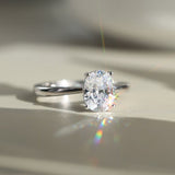Silver Halo Ring - Moissanite - Luxsy Jewels