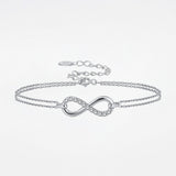 Silver Infinity Bracelet - Moissanite - Luxsy Jewels
