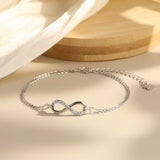 Silver Infinity Bracelet - Moissanite - Luxsy Jewels