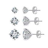 Silver Solitaire Stud Earring - Moissanite - Luxsy Jewels