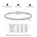 Silver Tennis Bracelet - Moissanite - Luxsy Jewels