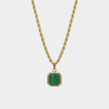 Square Malachite Necklace - Luxsy Jewels