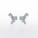 Tied Bow Stud Earrings- Moissanite - Luxsy Jewels