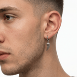 Wing Hoop Earring - Silver - Luxsy Jewels