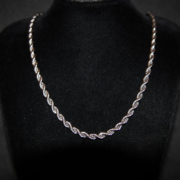 4mm Rope Chain - Silver - Luxsy Jewels