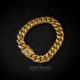 12mm Miami Cuban Bracelet - 18K Gold - Luxsy Jewels