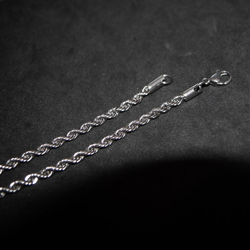 4mm Rope Chain - Silver - Luxsy Jewels