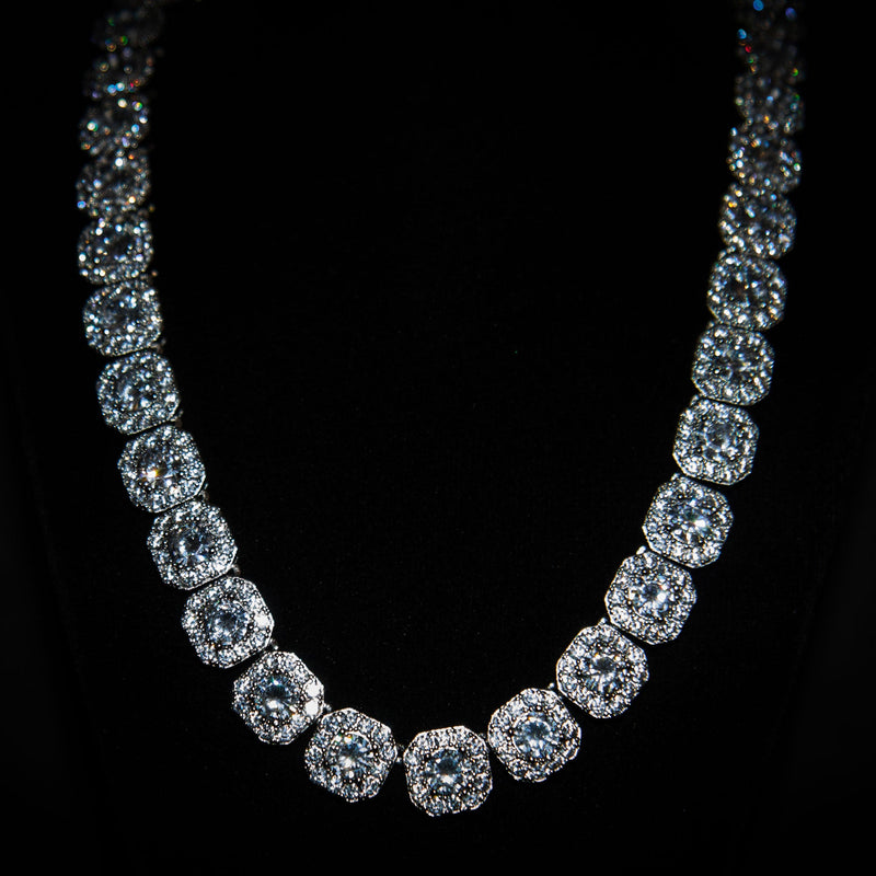 12mm Luxsy Clustered Chain - White Gold - Luxsy Jewels
