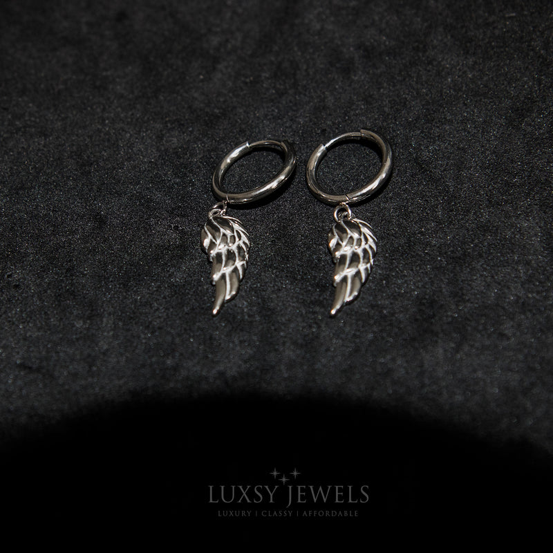 Wing Hoop Earring - Silver - Luxsy Jewels