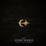 Luxsy Gold Crescent Ring - 925 Silver - Luxsy Jewels