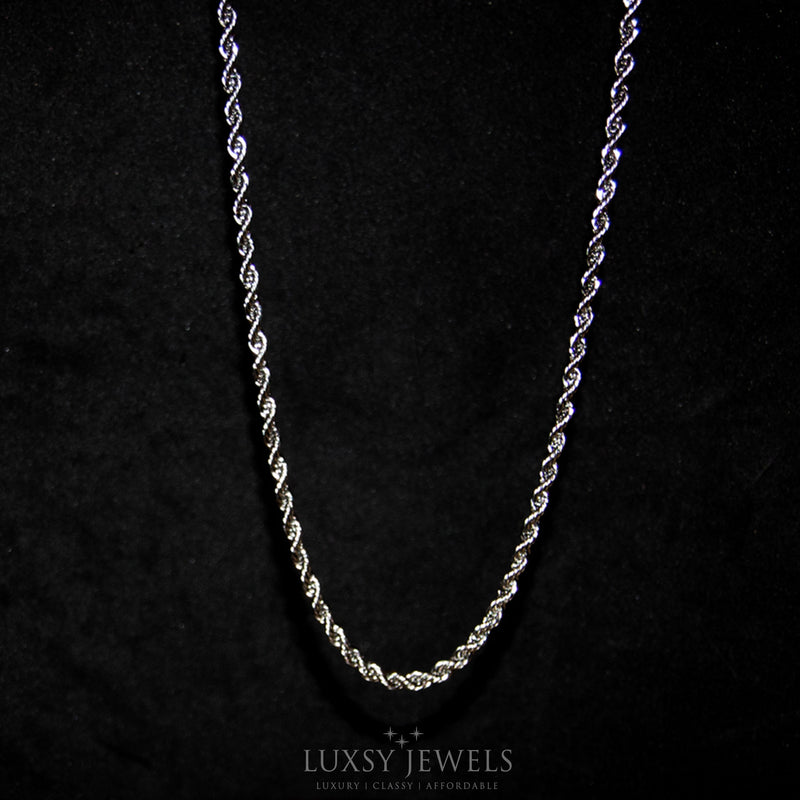 3mm Rope Chain - Silver - Luxsy Jewels