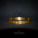 Luxsy Roman Numeral Bangle - Stainless Steel - Luxsy Jewels