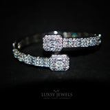 Luxsy Baguette Bangle - 18K White Gold - Luxsy Jewels