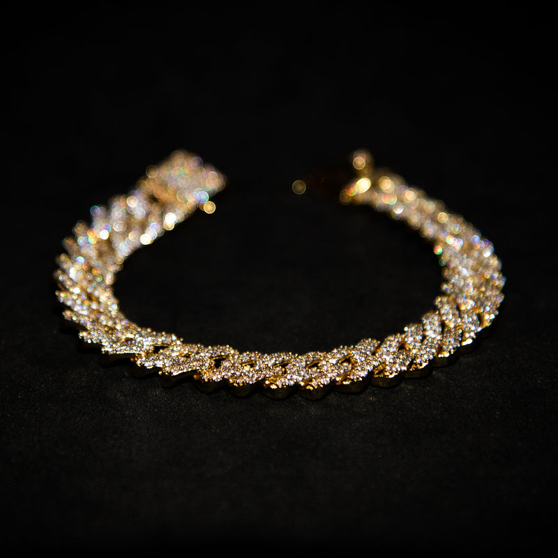 12mm Prong Cuban Bracelet - Gold - Luxsy Jewels