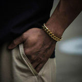12mm Miami Cuban Bracelet - Gold - Luxsy Jewels