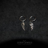 Wing Hoop Earring - Silver - Luxsy Jewels