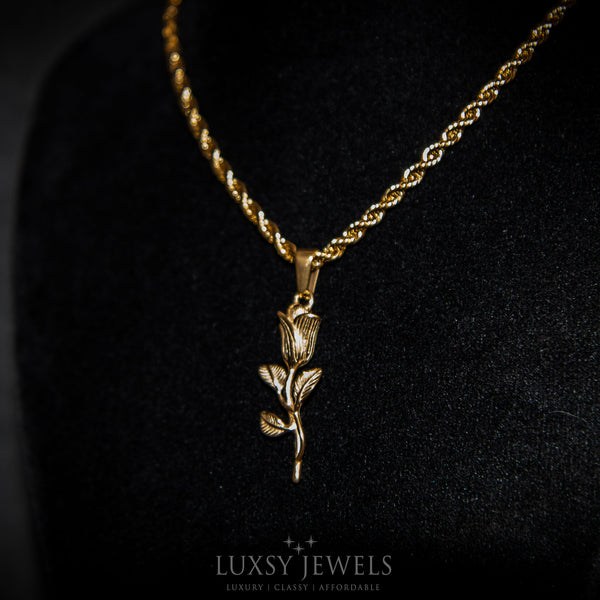 Rose Necklace - Gold - Luxsy Jewels