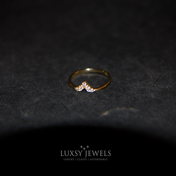 Gold Wishbone Ring - 925 Silver - Luxsy Jewels