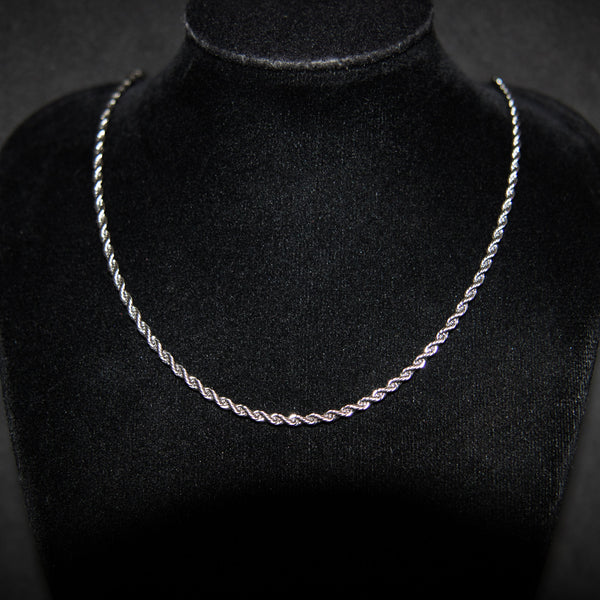 2.5mm Rope Chain - Silver - Luxsy Jewels