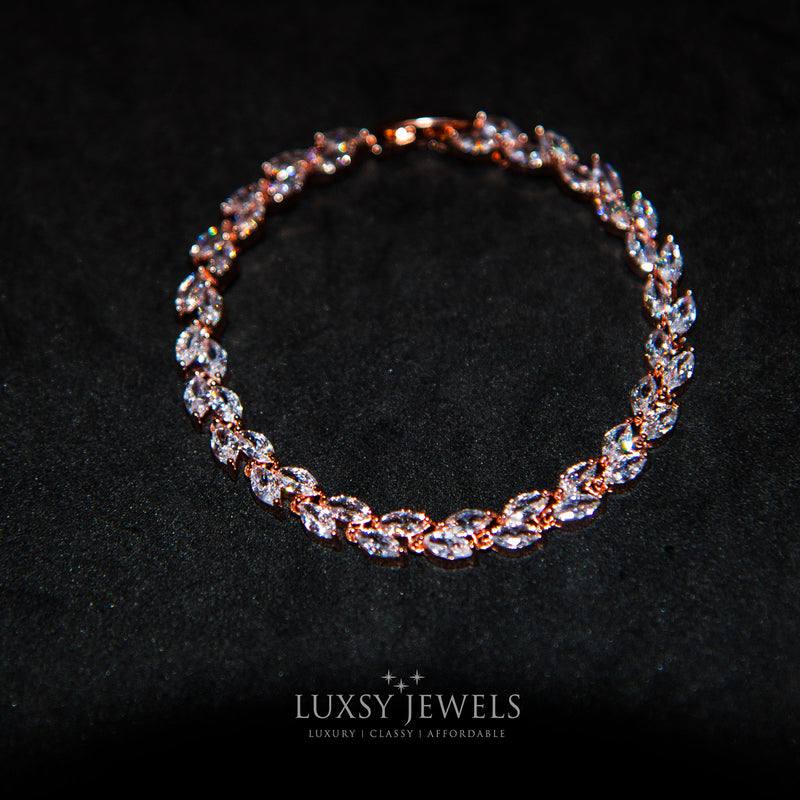 The Luxsy Feuille Bracelet - Rose Gold - Luxsy Jewels