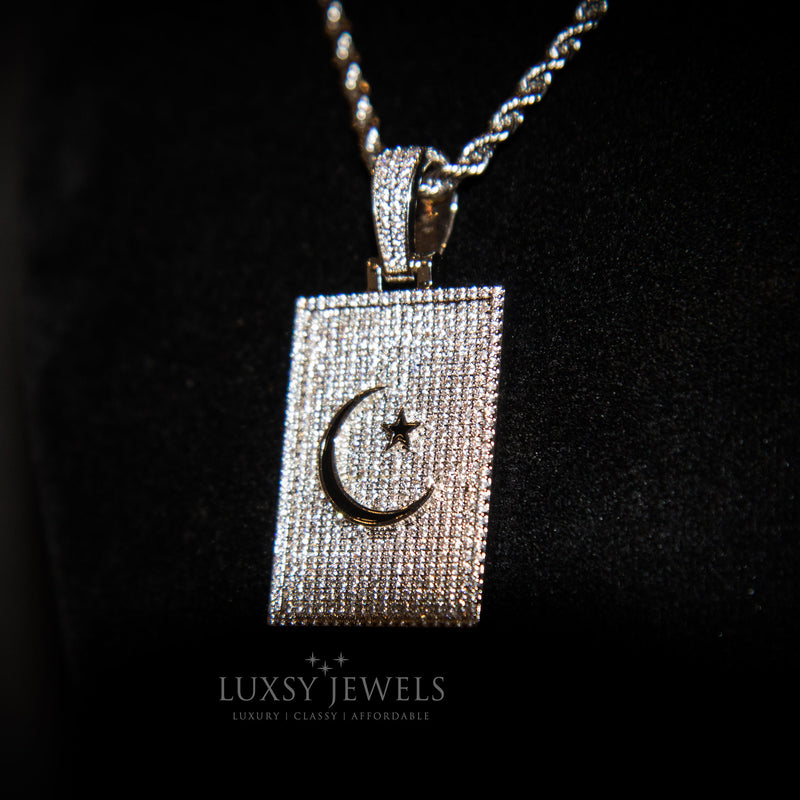 Luxsy Crescent Pendant - White Gold - Luxsy Jewels