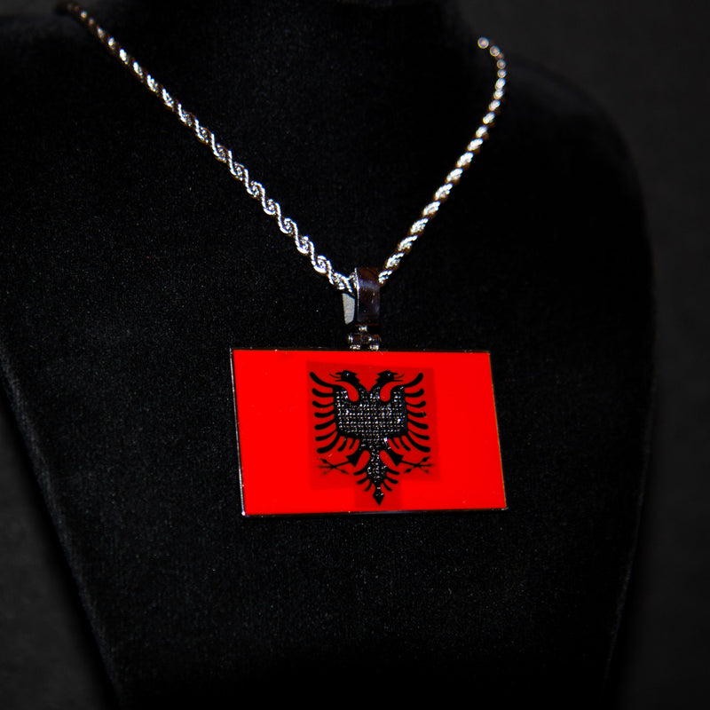 Albania Flag Pendant - Luxsy Jewels