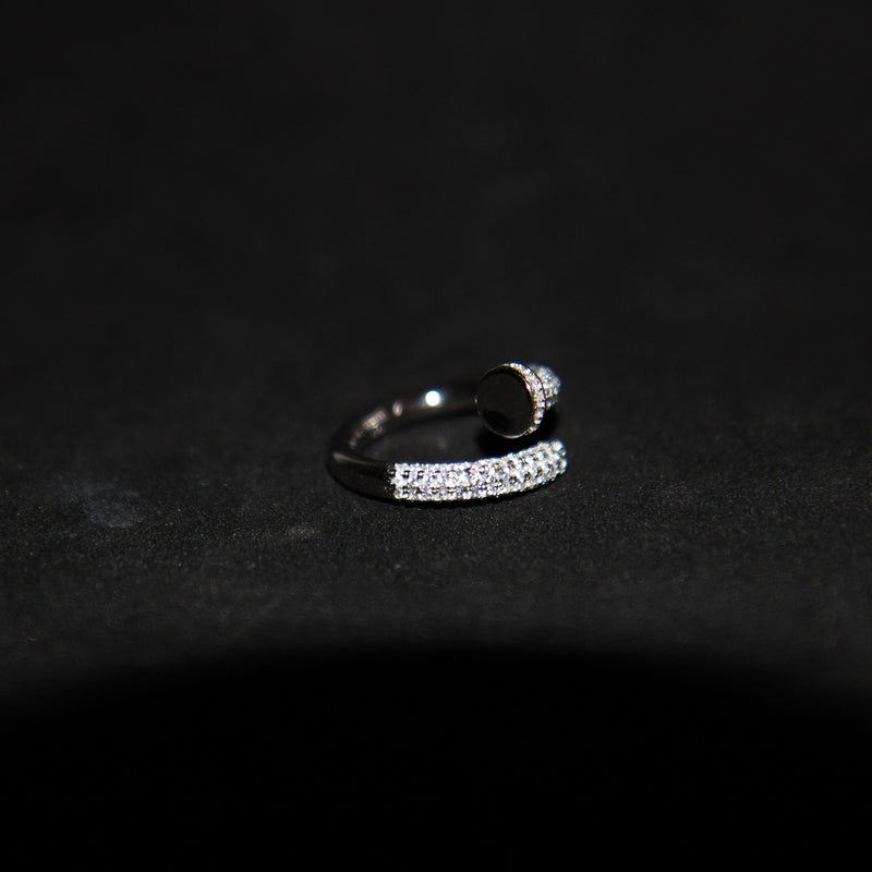 Iced Nail Ring - 925 Silver - Luxsy Jewels